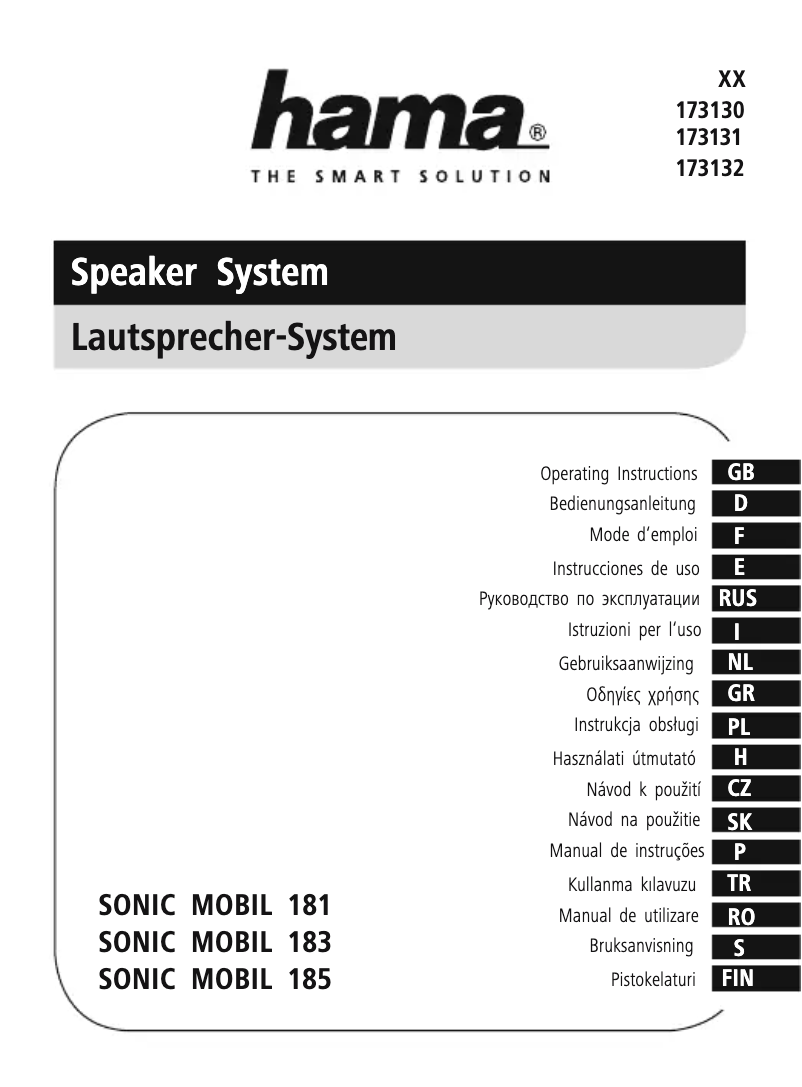 Image de la première page du manuel de l'appareil Sonic Mobil 181