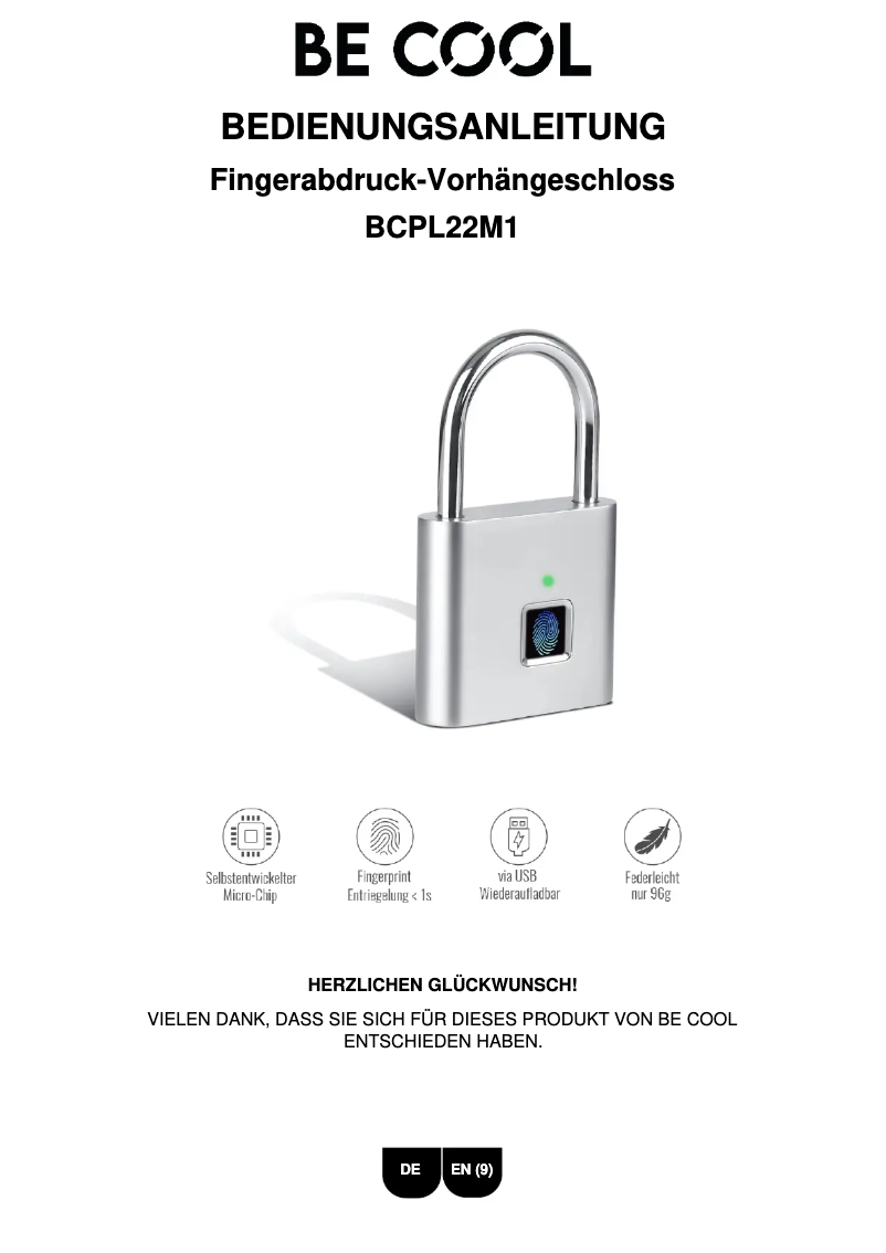 Image de la première page du manuel de l'appareil BCPL22M1