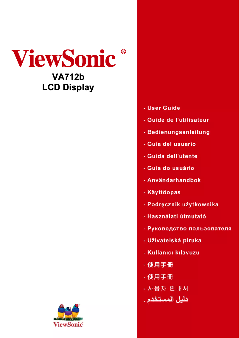 Page 1 de la notice Manuel utilisateur Viewsonic Value VA712