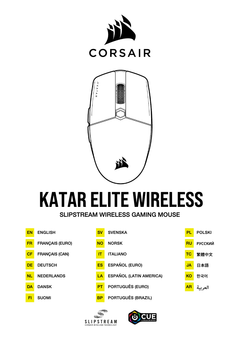 Page 1 de la notice Manuel utilisateur Corsair Katar Elite Wireless