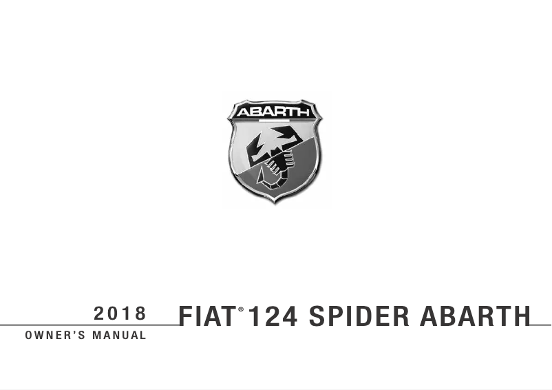 Page 1 de la notice Manuel utilisateur Fiat 124 Spider Abarth (2018)