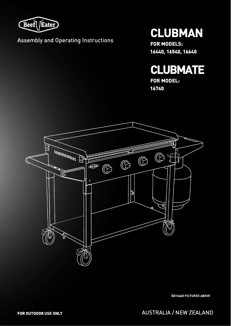 Page n°1 - Manuel utilisateur BeefEater Clubmate BD16740