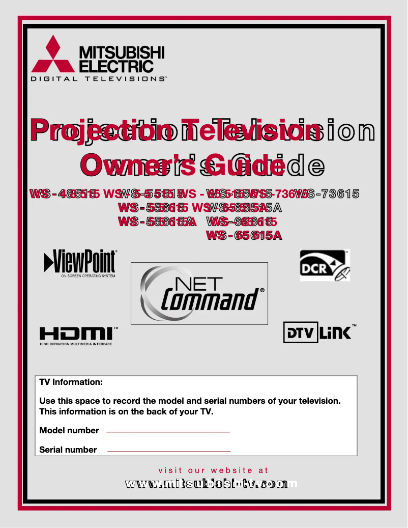 Page n°1 - Manuel utilisateur Mitsubishi WS-48515