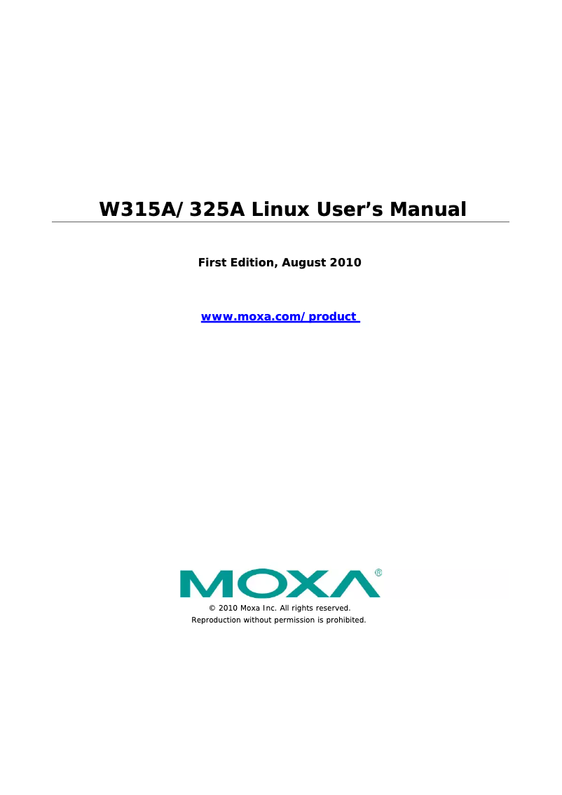 Image de la première page du manuel de l'appareil W315A-LX