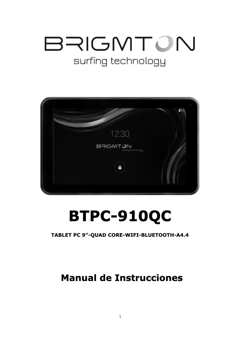 Page n°1 - Manuel utilisateur Brigmton BTPC-910QC-B