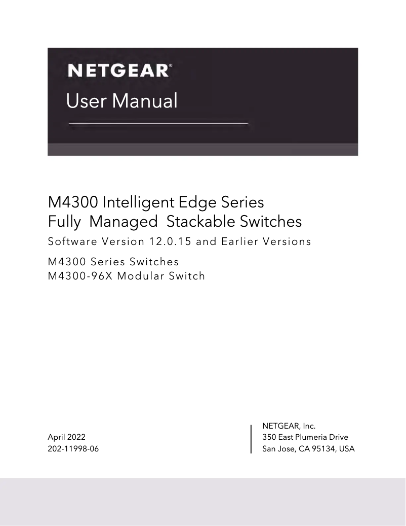 Page n°1 - Manuel utilisateur Netgear M4300-12X12F