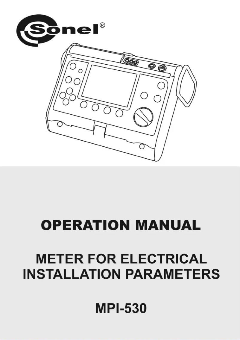 Page n°1 - Manuel utilisateur Sonel MPI-530