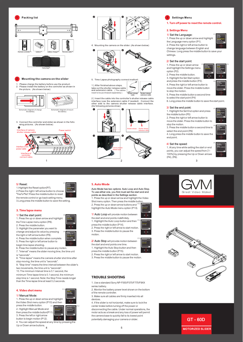 Page n°1 - Manuel utilisateur GVM GT-J80D