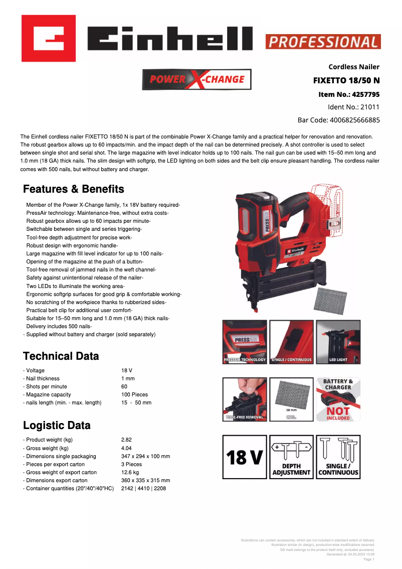 Image de la première page du manuel de l'appareil FIXETTO 18/50 N