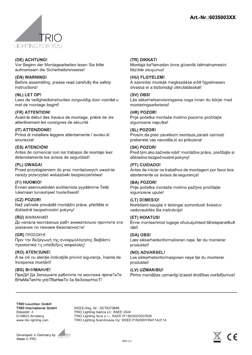 Image de la première page du manuel de l'appareil Zandor 603500332