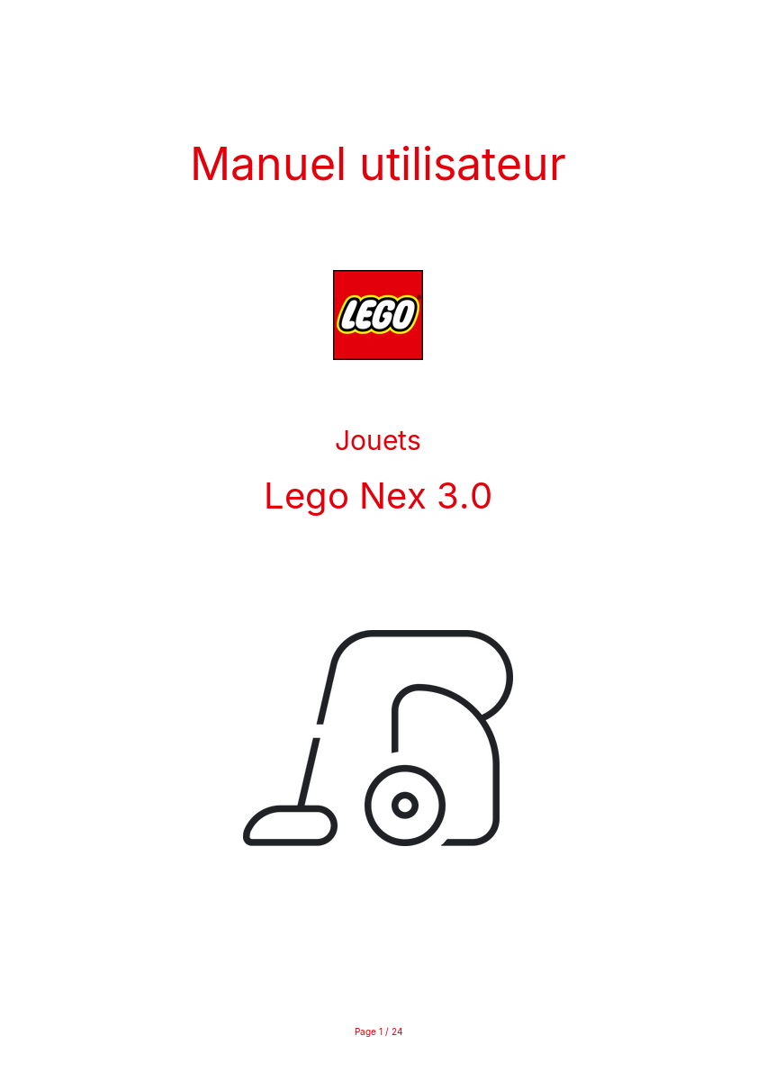 Page n°1 - Manuel utilisateur Lego Nex 3.0