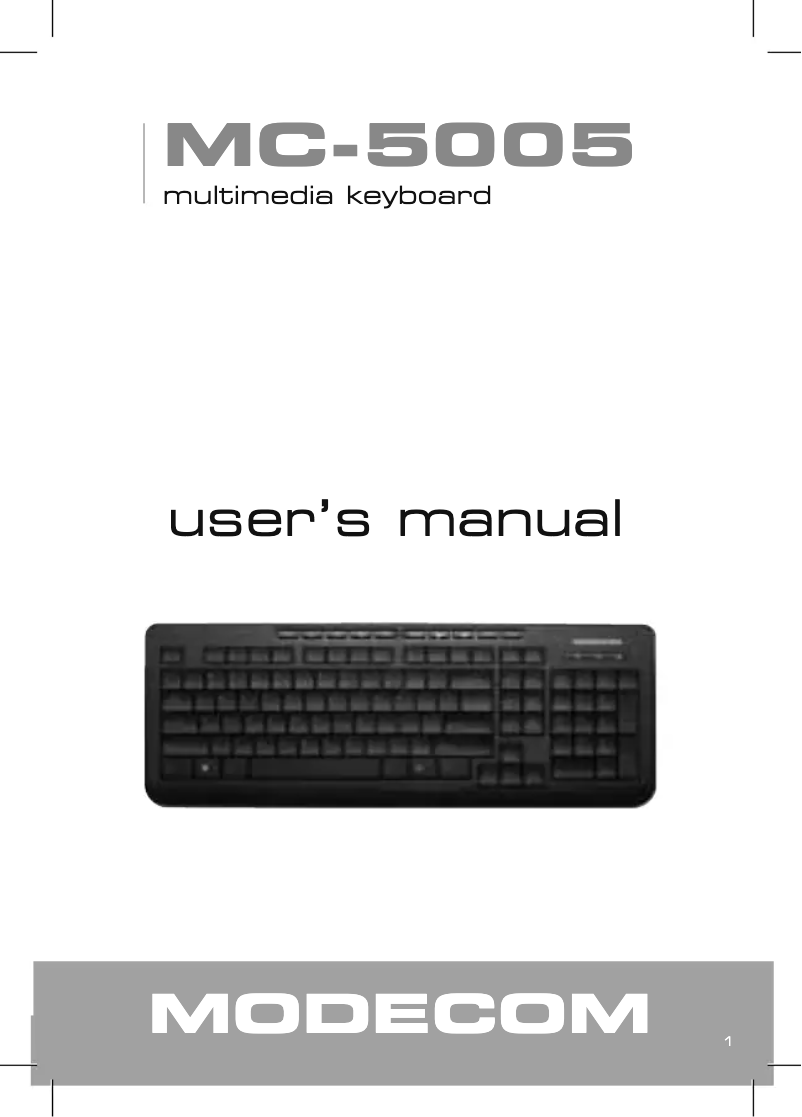 Page n°1 - Manuel utilisateur ModeCom MC-5005