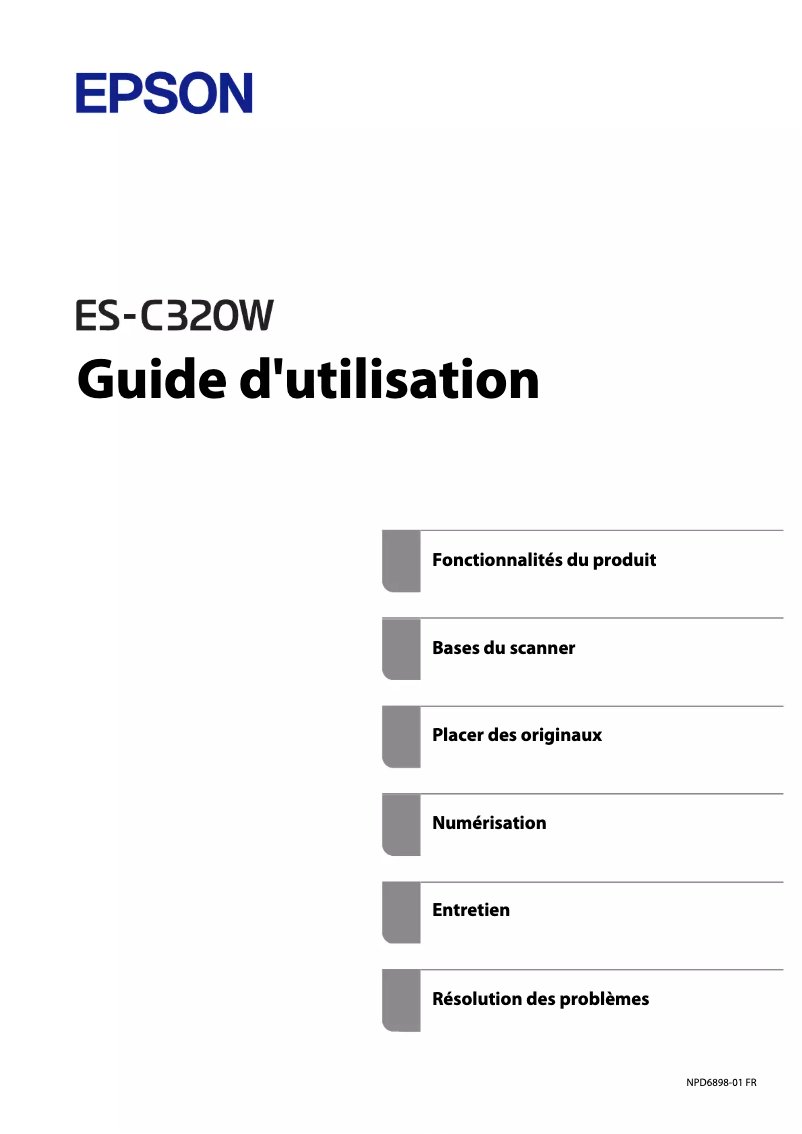 Image de la première page du manuel de l'appareil ES-C320W