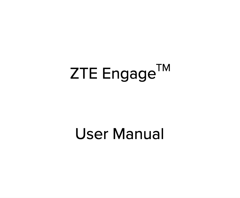 Page 1 de la notice Manuel utilisateur ZTE Engage