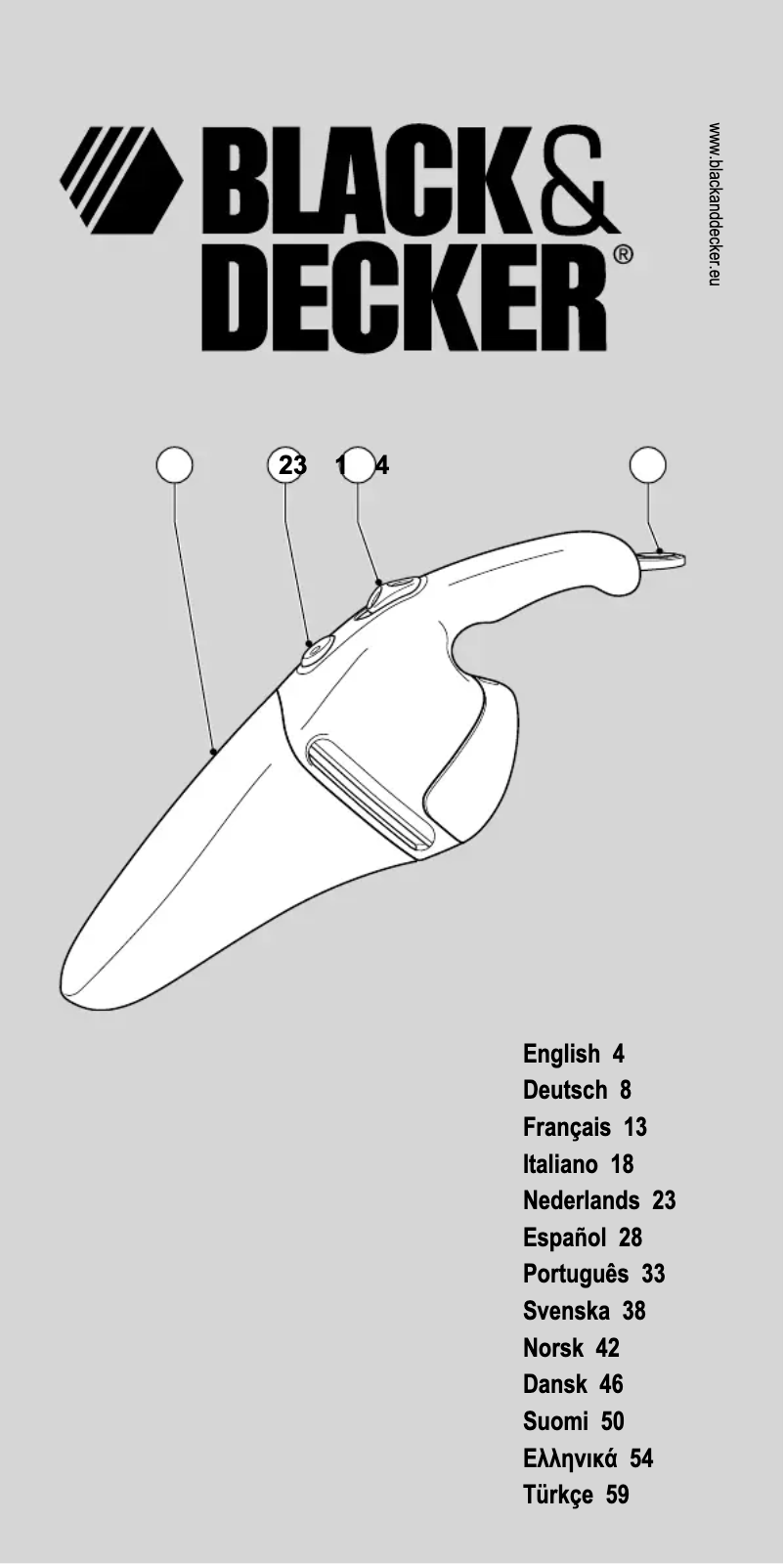 Page 1 de la notice Manuel utilisateur Black & Decker Dustbuster V2405B