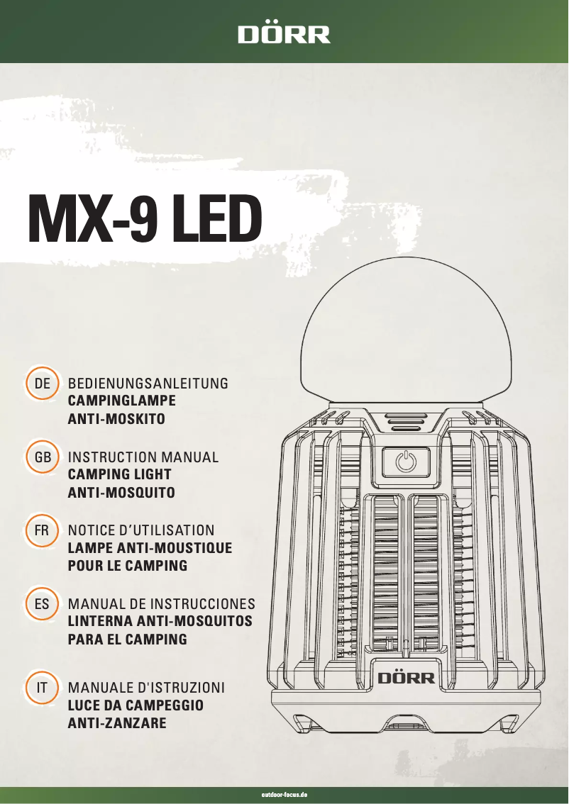 Imagen de la primera página del manual del dispositivo MX-9