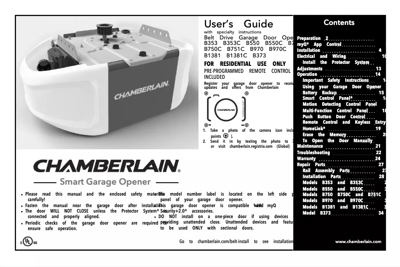 Image de la première page du manuel de l'appareil B1381