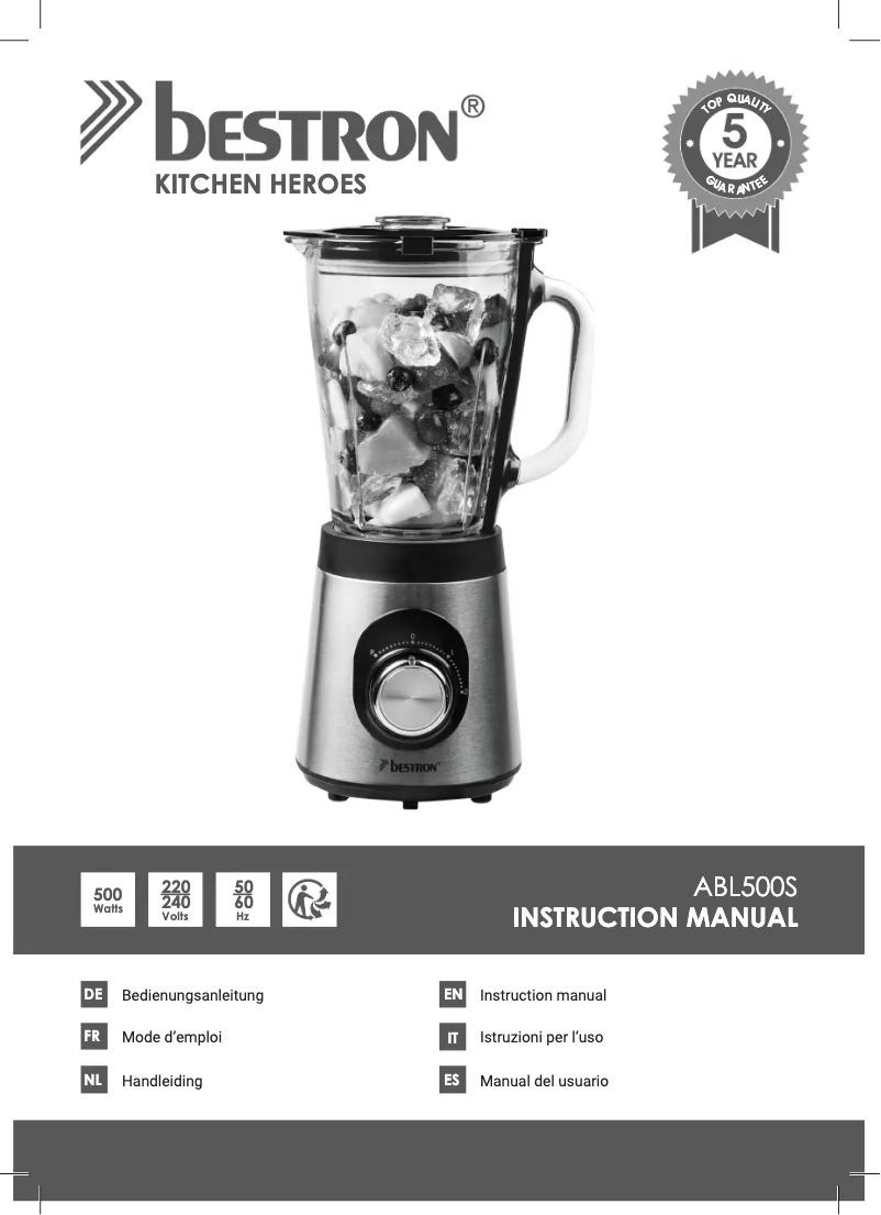 Image de la première page du manuel de l'appareil ABL500S