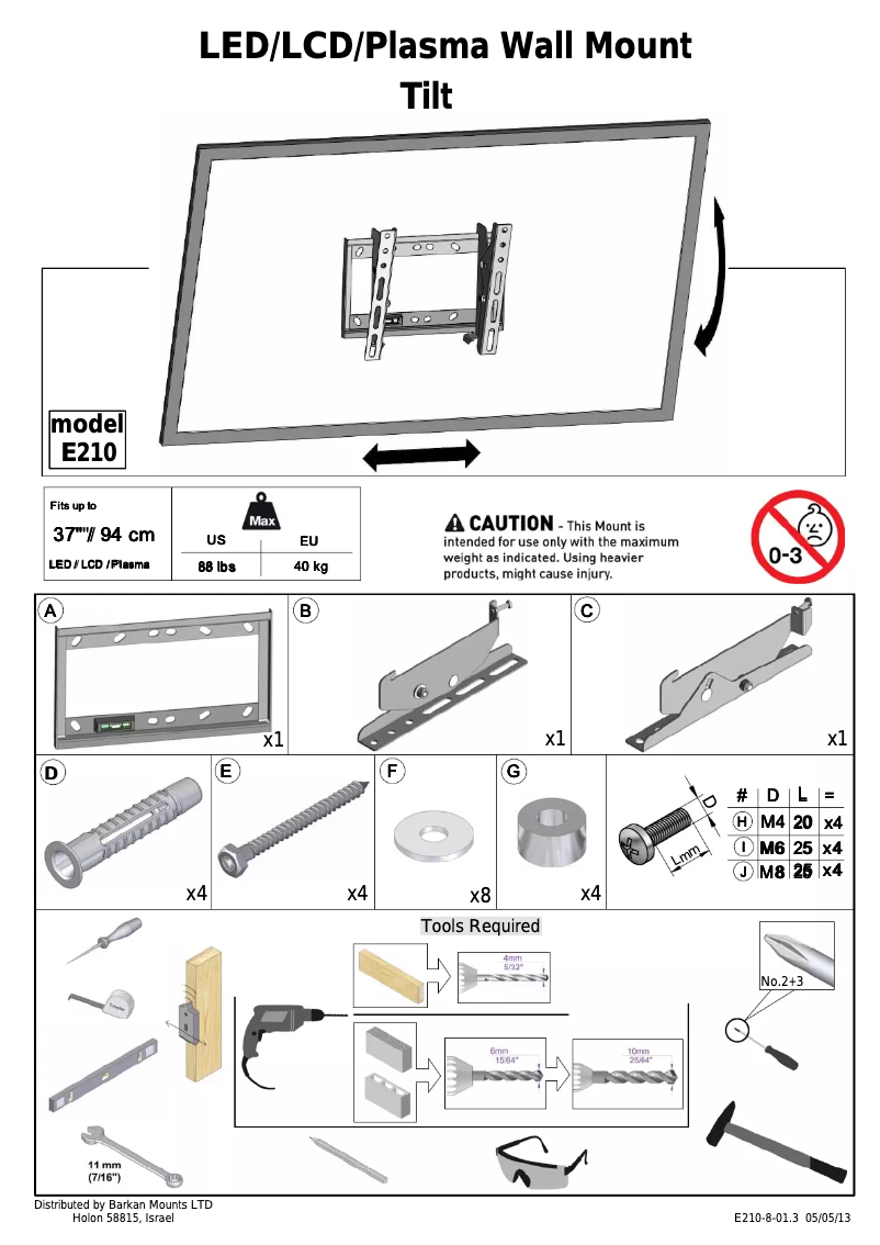 Page n°1 - Manuel utilisateur Barkan E210