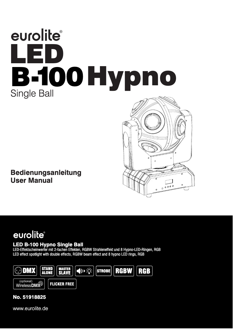 Page 1 de la notice Manuel utilisateur Eurolite B-100