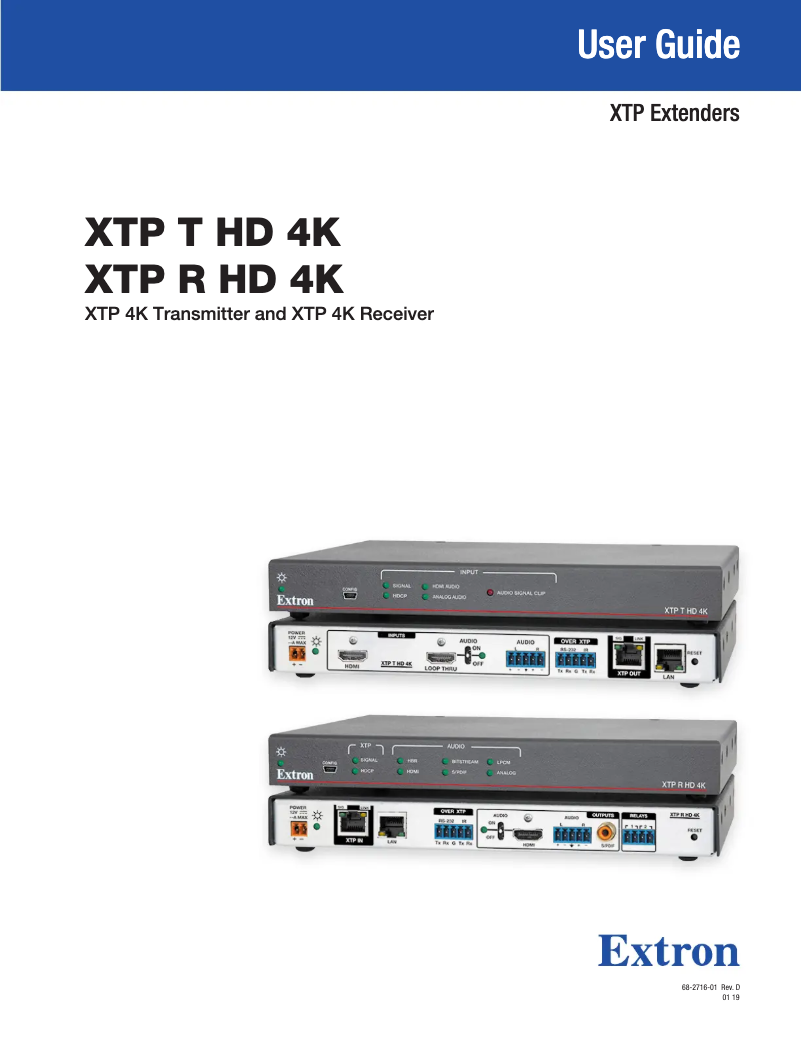 Page n°1 - Manuel utilisateur Extron XTP R HD 4K