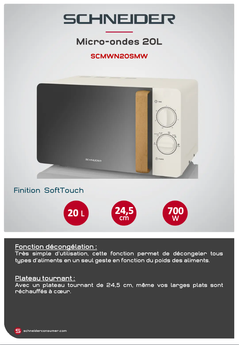 Page 1 de la notice Fiche technique Schneider SCMWN20SMW