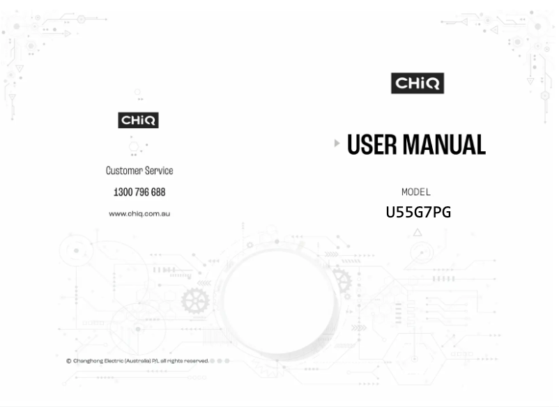 Page n°1 - Manuel utilisateur CHiQ U55G7PG