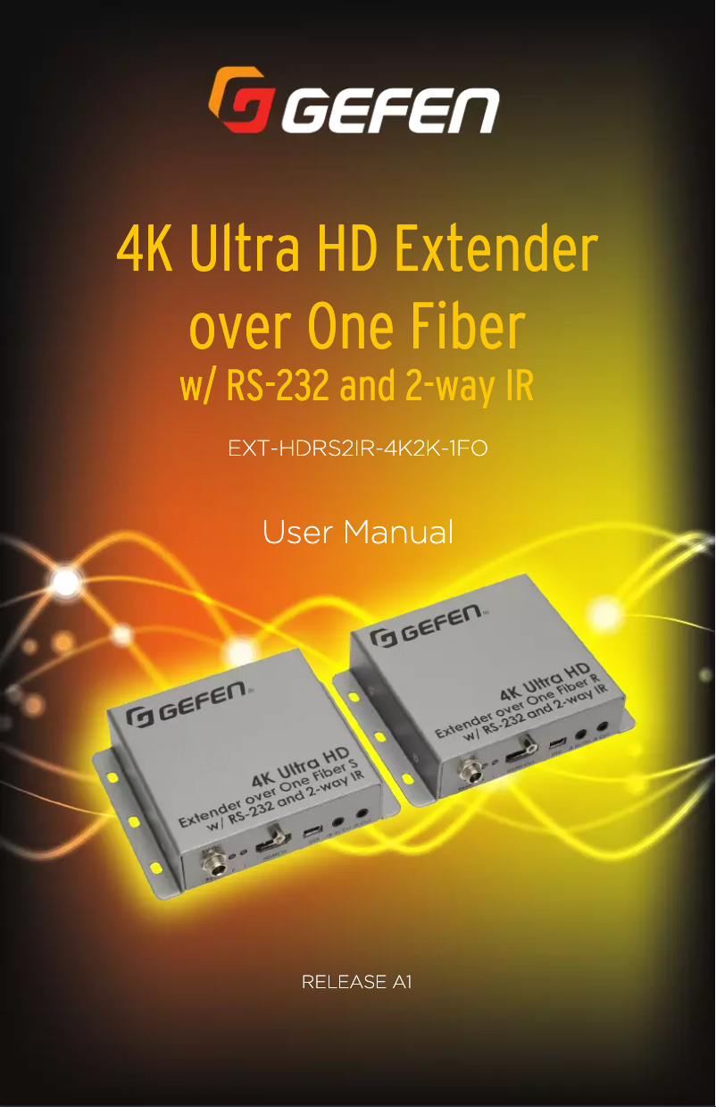 Page 1 de la notice Manuel utilisateur Gefen EXT-HDRS2IR-4K2K-1FO