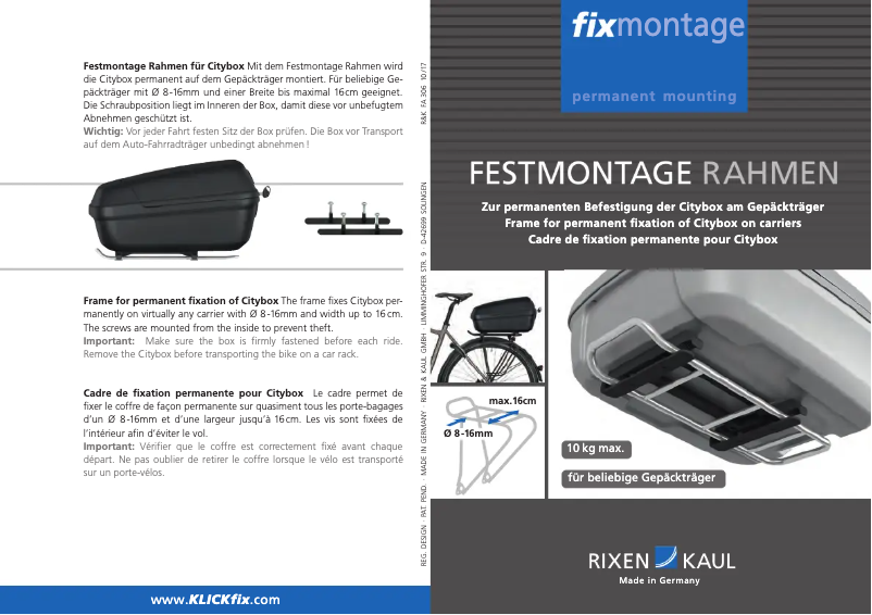 Image de la première page du manuel de l'appareil Citybox