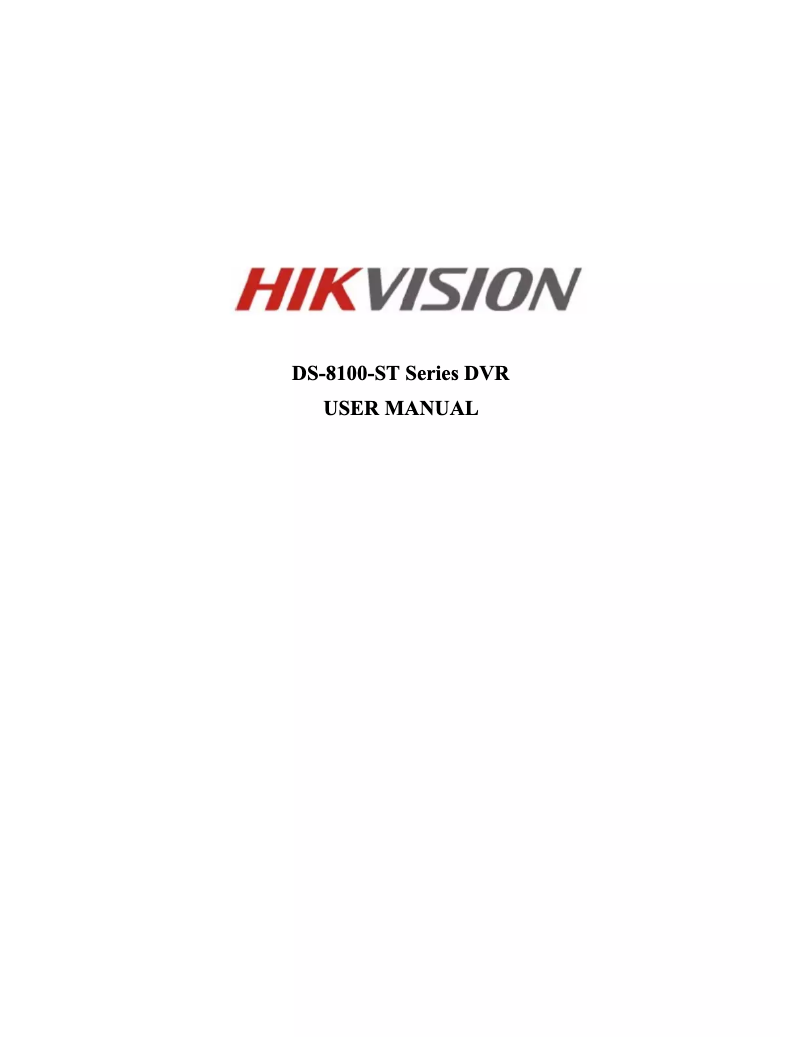 Page n°1 - Manuel utilisateur Syscom DS8116HCIST