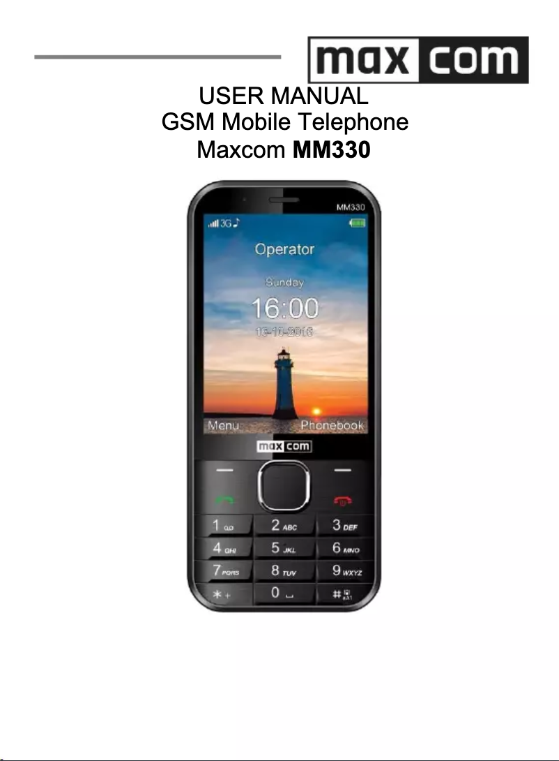 Page n°1 - Manuel utilisateur MaxCom Classic MM330 3G
