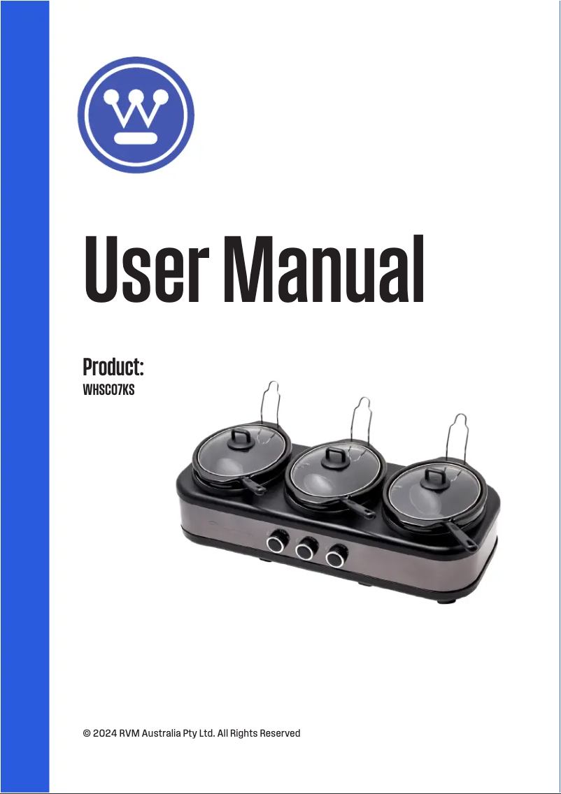 Page 1 de la notice Manuel utilisateur Westinghouse WHSC07KS