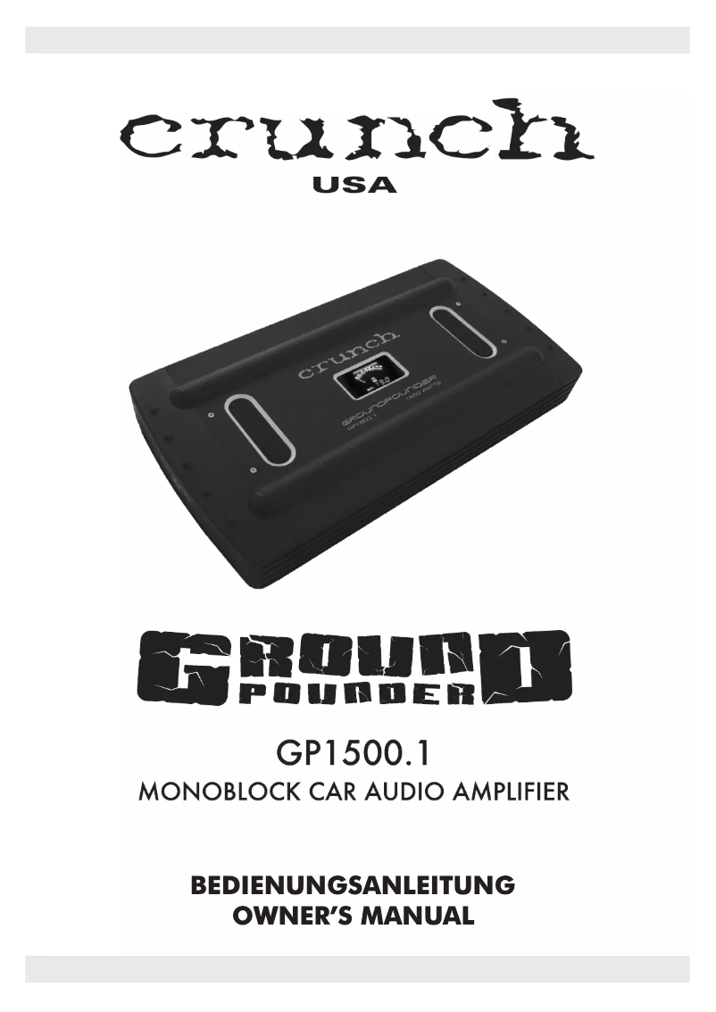 Page 1 de la notice Manuel utilisateur Crunch GP 1500 1