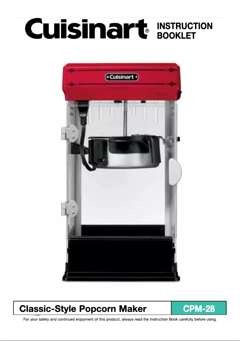 Page n°1 - Manuel utilisateur Cuisinart CPM-28