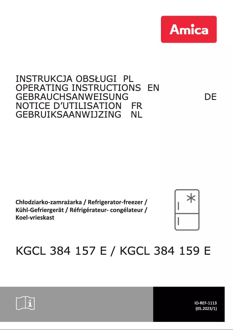 Page n°1 - Manuel utilisateur Amica KGCL 384 159 E