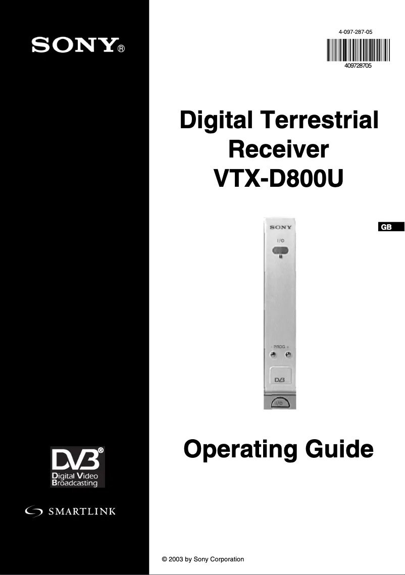 Page n°1 - Manuel utilisateur Sony VTX-D800U