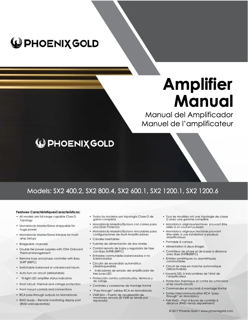 Page 1 de la notice Manuel utilisateur Phoenix Gold SX2 1200.1
