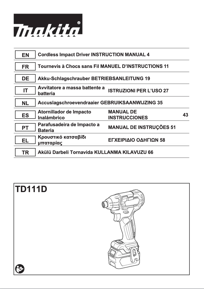 Page n°1 - Fiche technique Makita TD111DZ