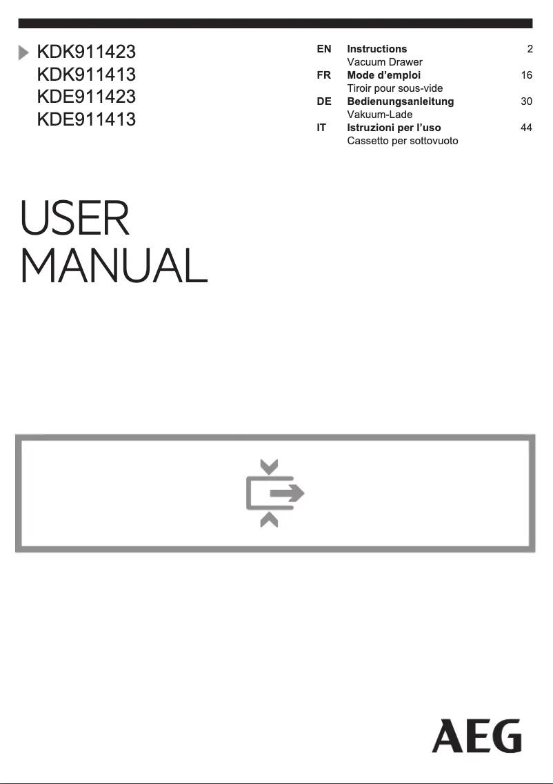 Página 1 del manual Manual de usuario AEG KDE911423M