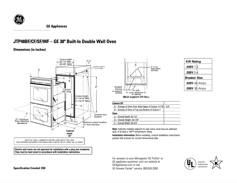 Imagen de la primera página del manual del dispositivo JTP48CFCC