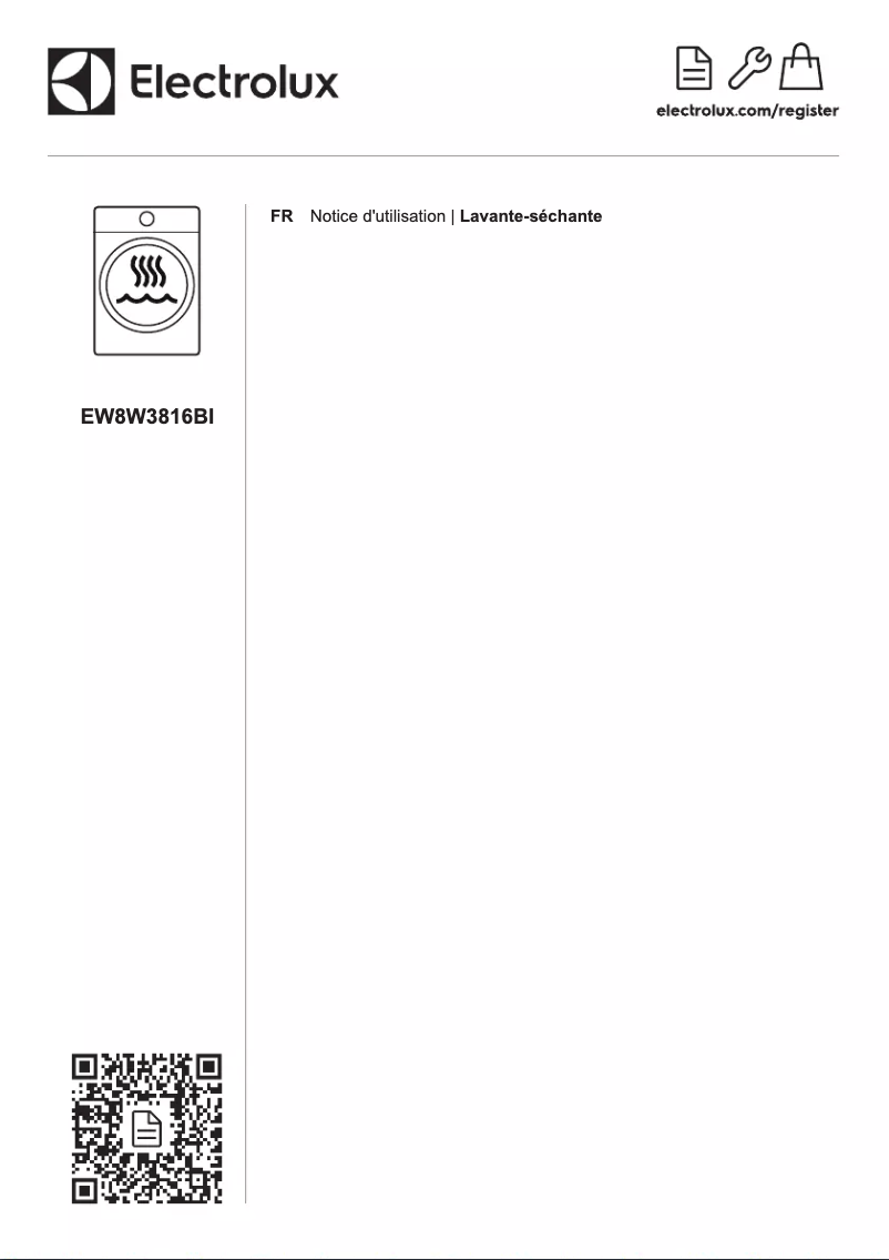Page 1 de la notice Manuel utilisateur Electrolux EW8W3816BI