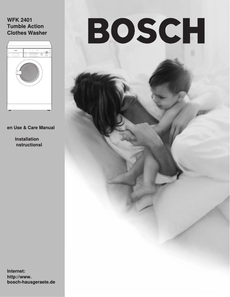 Page 1 of the manual User Manual Bosch WFK2401