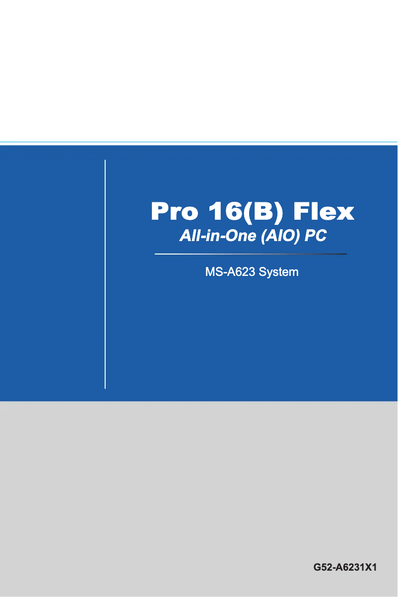 Page n°1 - Manuel utilisateur MSI Wind Top PRO 16B FLEX-005XEU