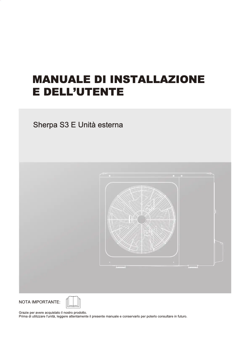 Image de la première page du manuel de l'appareil Sherpa Aquadue S3