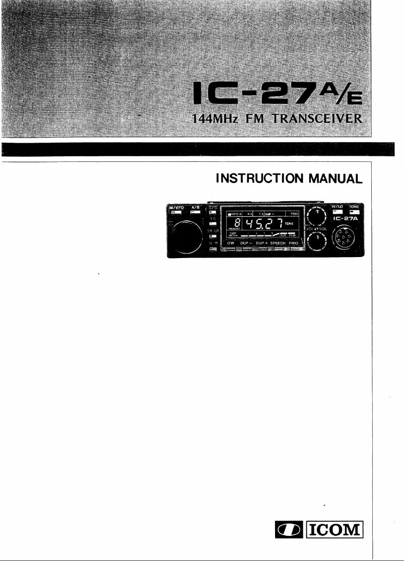 Page 1 de la notice Manuel utilisateur ICOM IC-27A