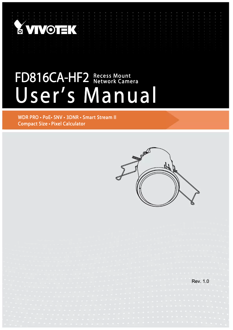 Page 1 de la notice Mode d'emploi Vivotek FD816CA-HF2