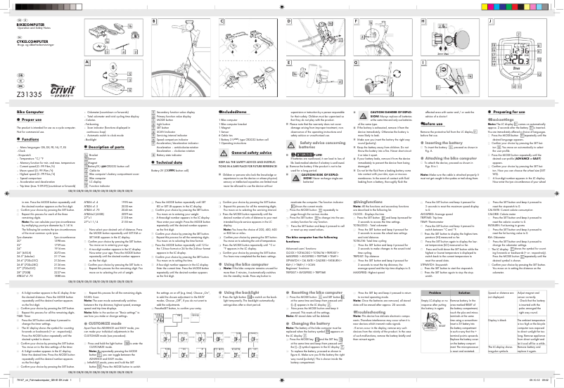 Page 1 de la notice Manuel utilisateur Crivit IAN 79107