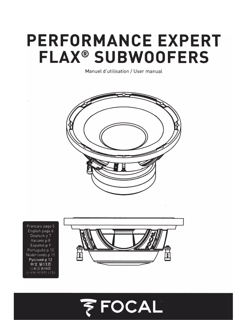 Page 1 de la notice Manuel utilisateur Focal Performance Expert Flax P 25FS