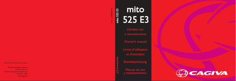 Page n°1 - Manuel utilisateur Cagiva Mito SP525 (2008)