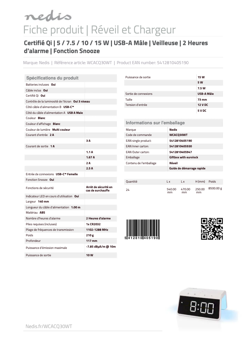 Image de la première page du manuel de l'appareil WCACQ30WT